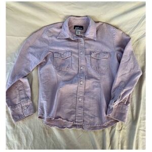 Express Lavender Cotton Button Down Shirt Size 5/6
